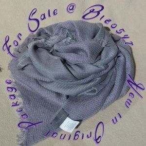 Silpada Scarf Silver Gray with Metallic Purple Thread Accents New In Original